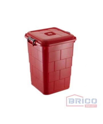 Box de rangement brico 4 roulettes fermeture à clips 75L