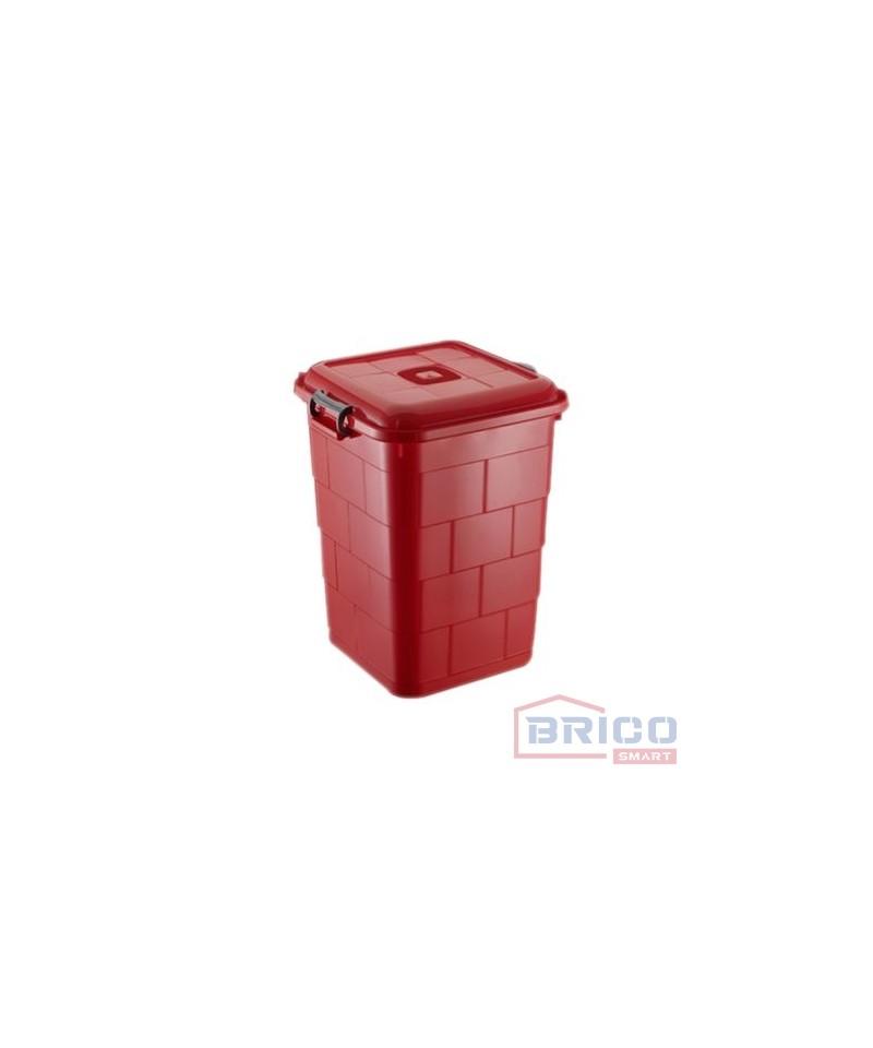 Box de rangement brico 4 roulettes fermeture à clips 75L