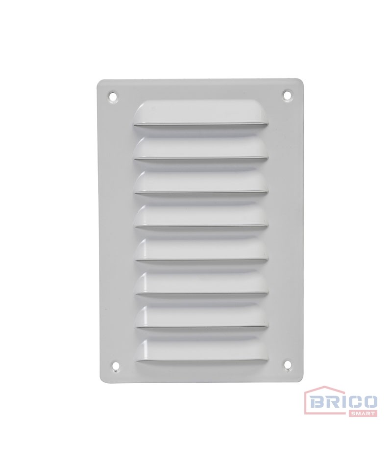 Grille d'aération rectangulaire en métal blanc,( 140x190 mm)