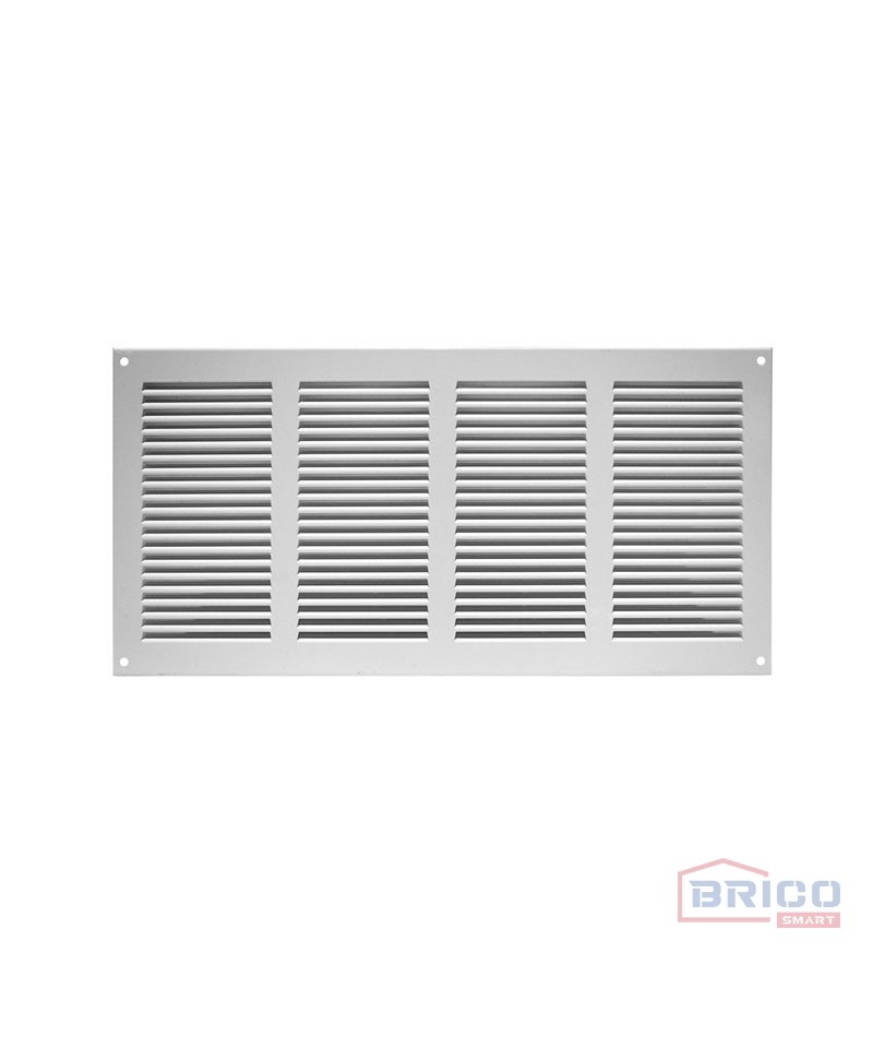 Grille d'aération rectangulaire en métal blanc,( 400x200 mm)