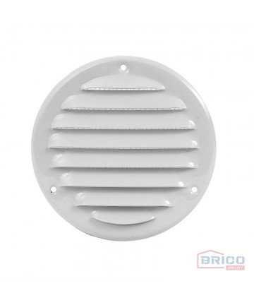 Grille d'aération ronde en métal blanc taille 100mm