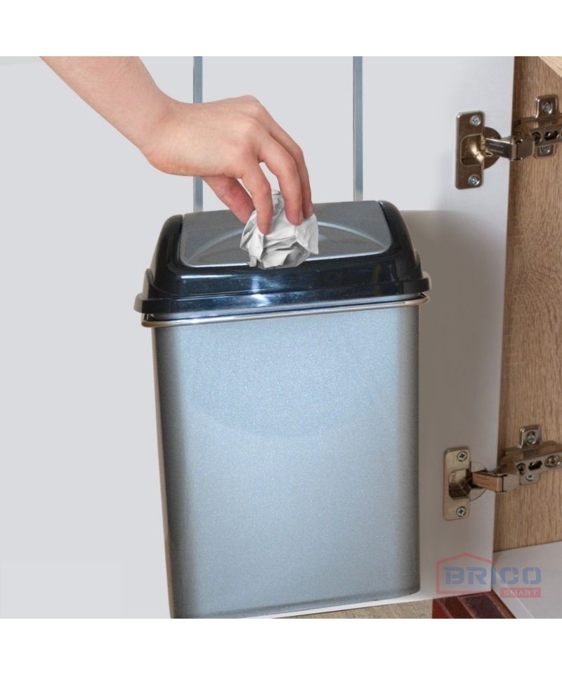 Poubelle suspendue avec couvercle – Poubelle de cuisine de 10 litres,  poubelle sous