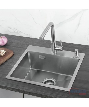 Evier simple en inox Couleur Inox Dimension 55*45cm