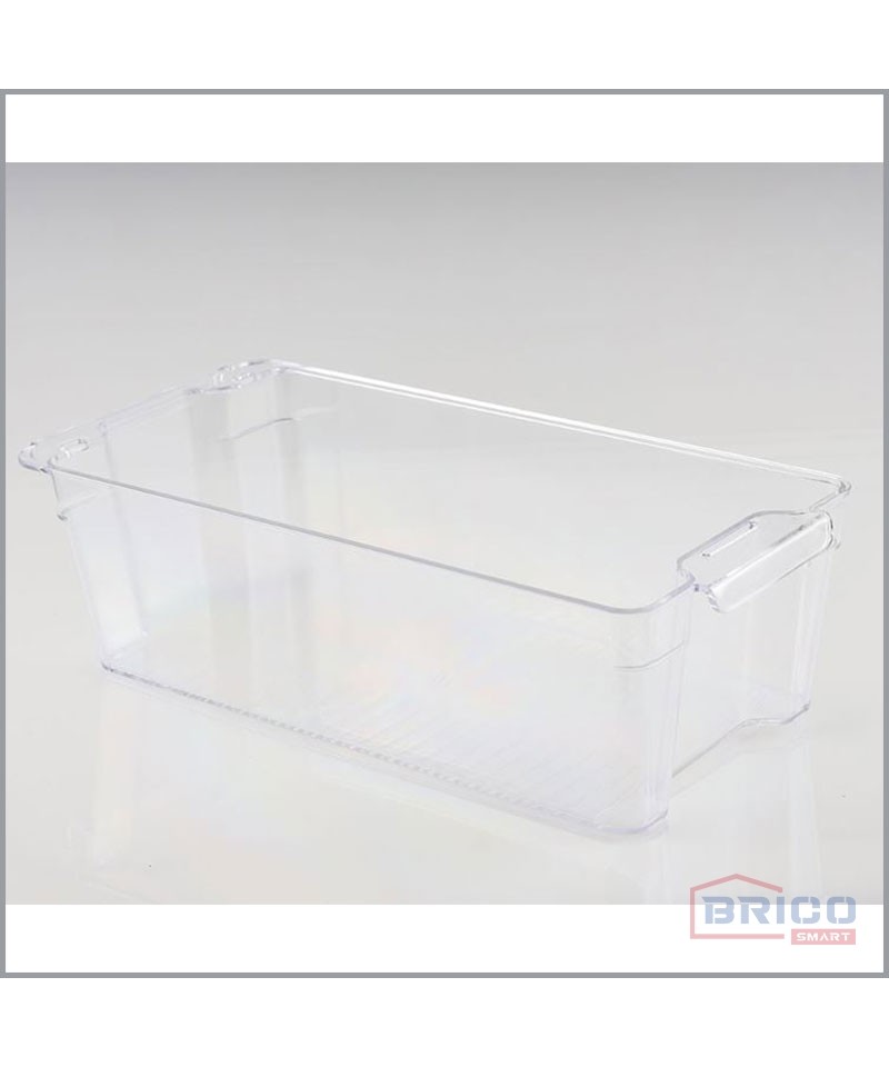 WAS 9414 150 Série 94 Bac à Gastronorm En Polycarbonate Avec Bord Empilable, Transparent, 3,80 L, 1/4 GN, 150 Mm De Hauteur