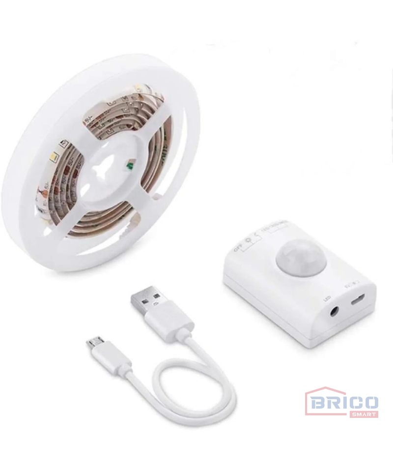 RUBAN LED 5V AVEC DETECTEUR DE MOUVEMENT (1Métre)