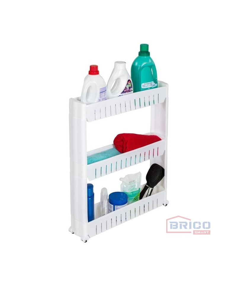 Rack de stockage en plastique rangement à roulettes multi