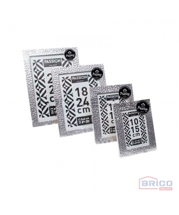 Cadre photo martèle argent