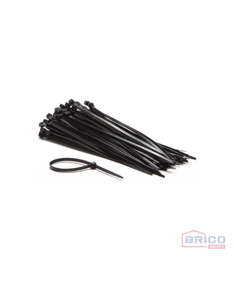 Colliers de serrage en plastique 3x200mm Couleur Noir